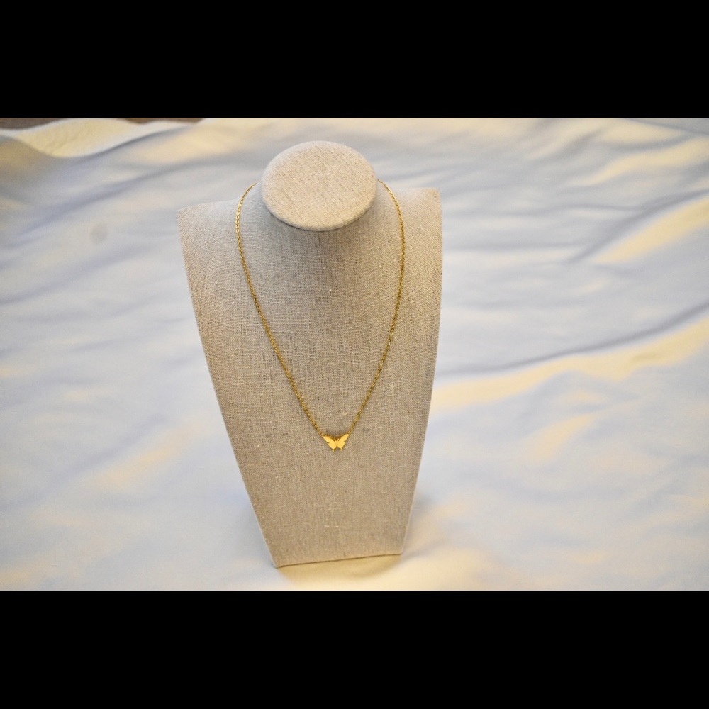 butterfly gold plated necklace